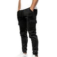 thumbnail image 1 of GuangCheng Mens Fleece Cargo Sweatpants Silm Drawstring Joggers Heavyweight Elastic Waist Pants with Pockets, 1 of 5