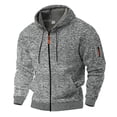thumbnail image 1 of GuangCheng Mens Fleece Coats Drawstring Full Zippered Soft Hooded Jackets with Pockets, 1 of 8