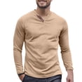 thumbnail image 1 of GuangCheng Mens Henley Long Sleeve Shirts Soft Warm Button Tees Casual Full Sleeve Basic Tshirts for Men, 1 of 5