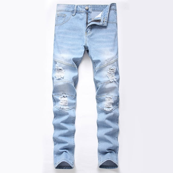 GuangCheng Mens Jeans Pants Slim Fit Comfy Stretch Skinny Dark Washed Tight Jeans