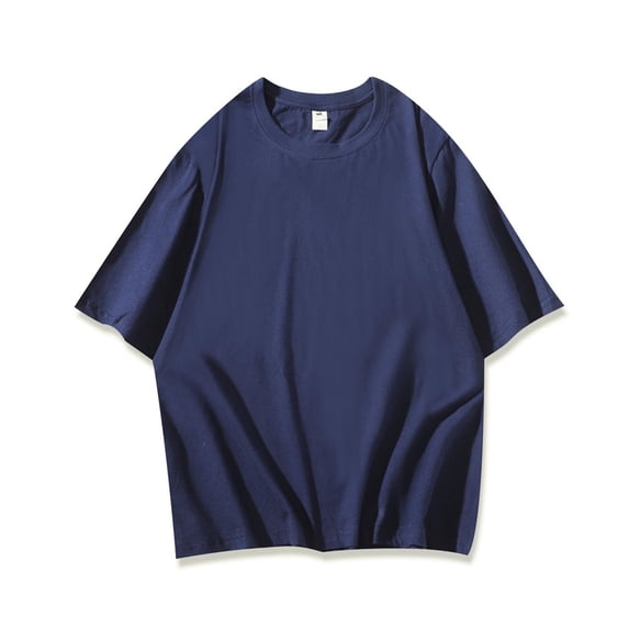 GuangCheng Mens Oversized T-Shirts Cotton Loose Fit Tees Drop Shoulder Crew Neck Baggy Style Pullover Basic Tops Size 4XL