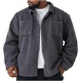 thumbnail image 1 of GuangCheng Mens Shirts Fuzzy Sherpa Fleece Jackets Long Sleeve Button Down Coats Fall Winter Warm Tops with Pockets, 1 of 3