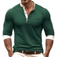thumbnail image 1 of GuangCheng Mens Shirts Long Sleeve Polo Casual Slim Fit Soft Button Collared Blouses Tops with Pockets, 1 of 4