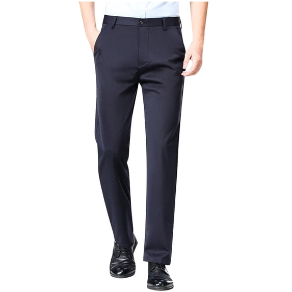 GuangCheng Mens Slim Fit Dress Pants Flat Front Tapered Dress Pants Stretch Suit Pants Work Trousers