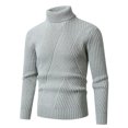thumbnail image 1 of GuangCheng Mens Sweaters, Slim Fit Kintted Turtleneck Pullover Texture Thick Warm Tops Sweaters for Fall Winter, 1 of 8