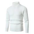 thumbnail image 1 of GuangCheng Mens Sweaters, Slim Fit Kintted Turtleneck Pullover Texture Thick Warm Tops Sweaters for Fall Winter, 1 of 8