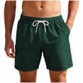 thumbnail image 1 of GuangCheng Mens Swimming Trunks Swim Trunks Quick Dry Drawstring Elastic Waist Swim Shorts with Mesh Lining,Army Green,Size L-3XL, 1 of 8