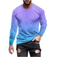 thumbnail image 1 of GuangCheng Mens Tees Gradient Round Neck Long Sleeve Pullover Soft Blouses Lightweight T shirts, 1 of 4