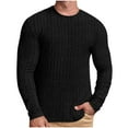 thumbnail image 1 of GuangCheng Mens Textured Knit Tops Casual Stretch Ribbed Long Sleeve Warm Fall Blouses Shirts, 1 of 6