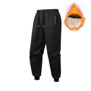 GuangCheng Mens Thick Fleece Sweatpants Drawstring Cuffed Pants Warm Fall Winter Joggers