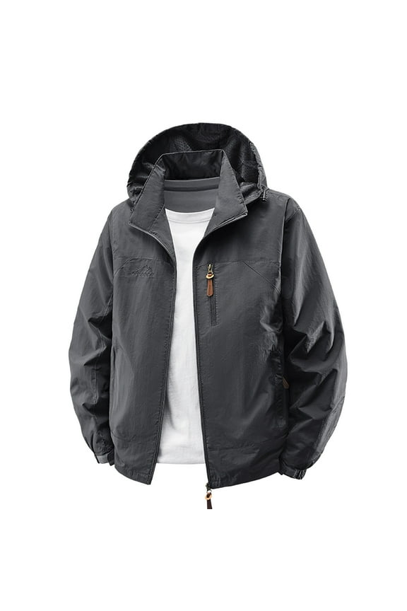 Mens Windproof Jackets Zippered Waterproof Ski Hooded Warm Winter Snow Coat Snowboarding Rain Jackets