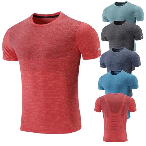 GuangCheng Mens Workout Shirts Short Sleeve Athletic Dry Fit Tshirts Shirts Running Gym Crewneck T-Shirts Size M-4XL