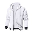 thumbnail image 1 of GuangCheng Mens Zip Up Hoodie Full-Zip Sweatshirt Drawstring Loose Fit Hooded Jackets with Zippered Pockets, 1 of 2