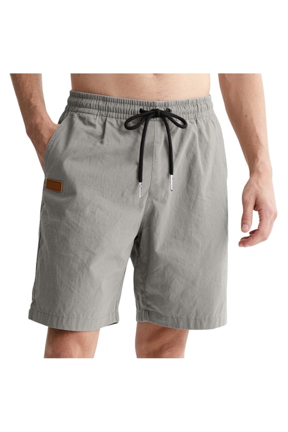 Shorts for Men Baggy Fit Drawstring Elastic Waist Pull On Summer Trunks Shorts,Gray,Size S-3XL