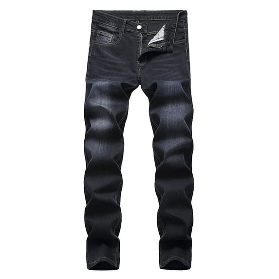 GuangCheng Slim Fit Stretch Jeans Ripped Skinny Jeans for Men, Distressed Straight Leg Flex Waist Denim Pants