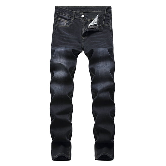 GuangCheng Slim Fit Stretch Jeans Ripped Skinny Jeans for Men, Distressed Straight Leg Flex Waist Denim Pants