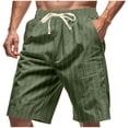 thumbnail image 1 of GuangCheng Stripes Shorts for Men Baggy Fit Elastic Waist Drawstring Pull On Casual Shorts for Vacation,Army Green,Size S-3XL, 1 of 9