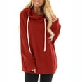 thumbnail image 1 of GuangCheng Womens Oversized Hoodies Casual Pullover Long Sleeve Split Hem Drawstring Sweatshirts with Kangaroo Pocket, 1 of 5