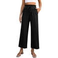 thumbnail image 1 of GuangCheng Womens Pants Drawstring Baggy Dressy Casual Wide Leg Elastic Waist Trousers with Pockets, 1 of 8