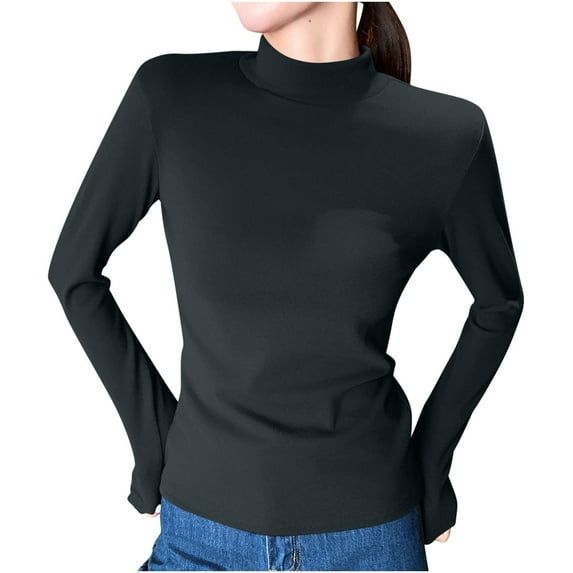 GuangCheng Womens Solid Basic Tops Stretch Turtleneck Warm Pullover Knit Sweaters
