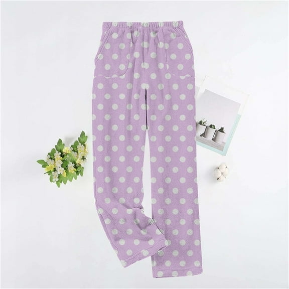 Puyaiuu Women's Pajama Pants With Pockets Flannel Pajama All kinds of Print Comfy Pant Fuzzy Sleep Bottoms with Pockets Gift