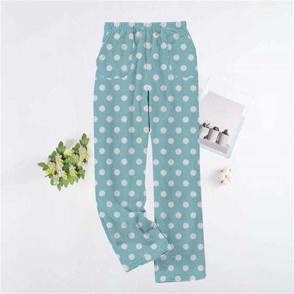 Puyaiuu Women's Pajama Pants With Pockets Flannel Pajama All kinds of Print Comfy Pant Fuzzy Sleep Bottoms with Pockets Gift