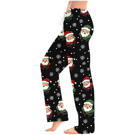 Puyaiuu Womens Flannel Pajama Pant with Drawstring - Winter Warm Buffalo Plaid Pajama Pant - Soft Fleece Pjs Bottom Casual Elastic Waist Pants Soft Sleep Bottoms Gift