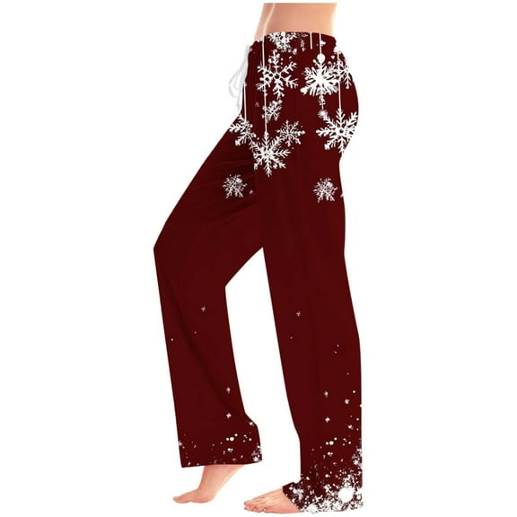 Puyaiuu Womens Flannel Pajama Pant with Drawstring - Winter Warm Buffalo Plaid Pajama Pant - Soft Fleece Pjs Bottom Casual Elastic Waist Pants Soft Sleep Bottoms Gift