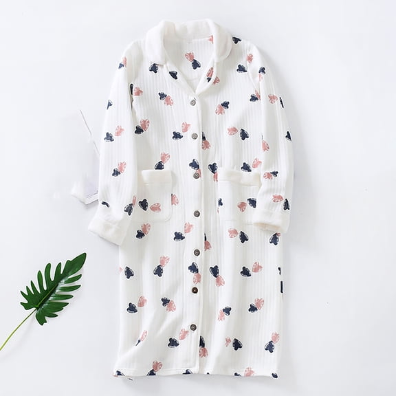 Puyaiuu Womens Long Hooded Plush Robe Soft Thick Warm Fleece Bathrobe Full Length House Coat Button Up Long Sleeve wear Loose Fit Nightgowns with Pockets Gift