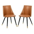 thumbnail image 1 of Homycasa 32.7"H Modern Leather Dining Chair in Cognac Brown Set of 2, 1 of 5
