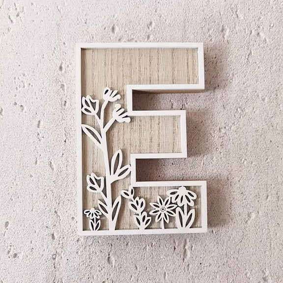 Guanglv 5 Inch 26 Letter for Wall Decoration Flowers Can Be Painted On Wood Children's Room Letters Wooden Letters for Crafts Name Signs Wedding Home Decoration