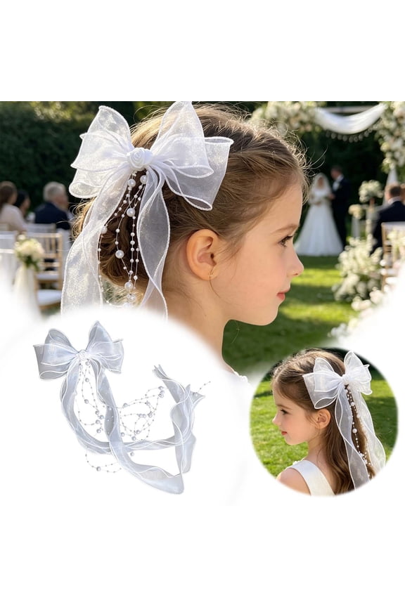 Bride Bow Flowing Hairpin Wedding Dress Headpiece