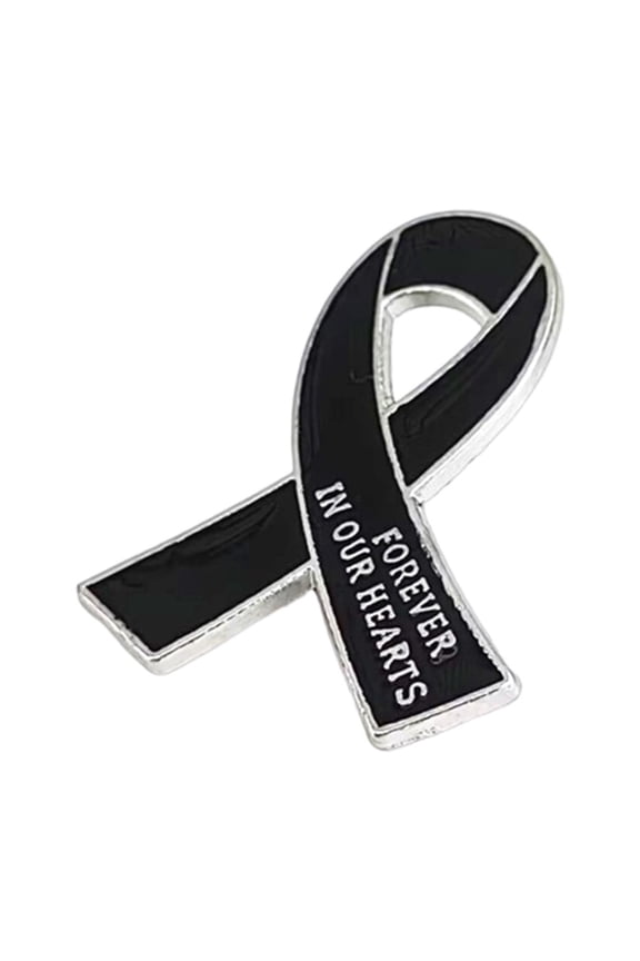Elegant Black Ribbon Brooch Pin for Memorial Service Sympathy Events and Formal Occasions