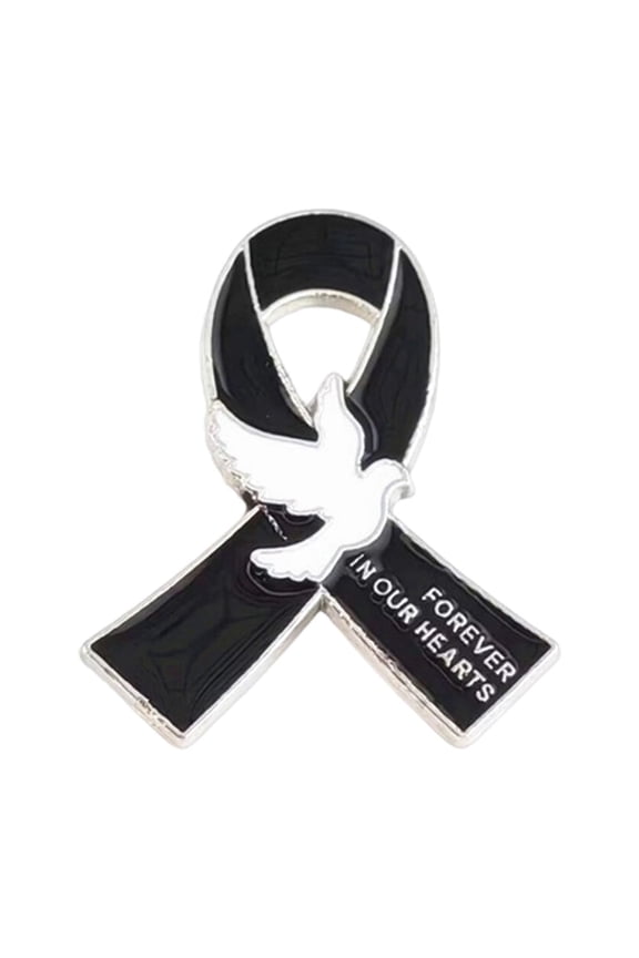 Elegant Black Ribbon Brooch Pin for Memorial Service Sympathy Events and Formal Occasions