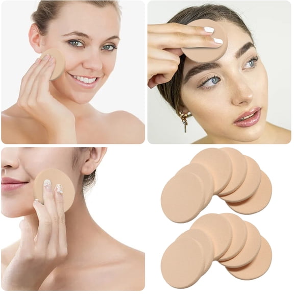 Guanglv Latex Sponge Powder Puff 55*7mm Skin Tone Edge Powder Puff Sponge Powder Puff 12pc