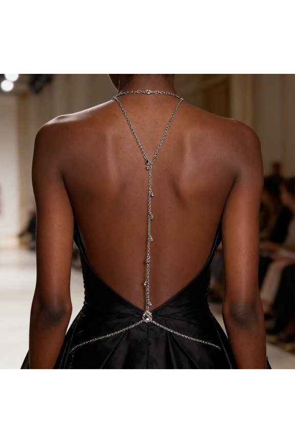 Your Always Charm Rhinestone Back Chain Necklace for Backless Dress Chain Jewelry Chain Necklaces