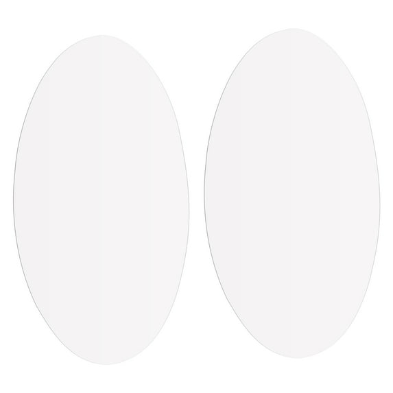 Guangmc 2 Pcs Oval DIY Wall Mirror Plastic Bathroom Frameless Mirror
