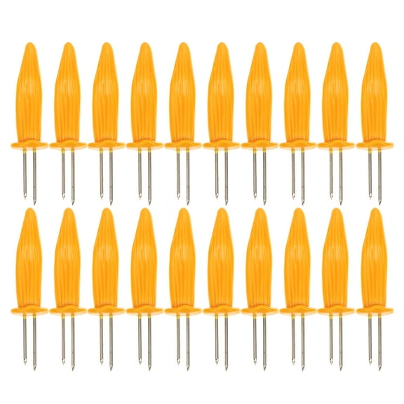 Guangmc 20PCS Stainless Steel Corn Holders with Storage Box for BBQ and Home Cooking
