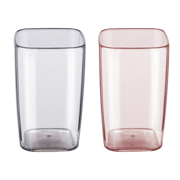 Guangmc 2pcs Plastic Bathroom Tumbler Cups - Clear & Transparent