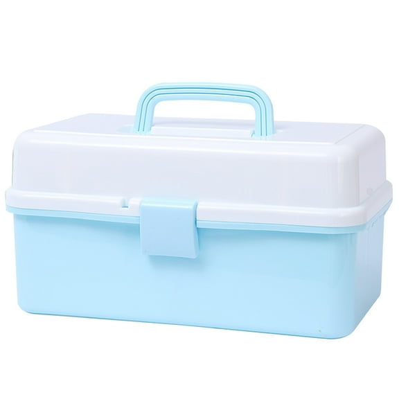 Guangmc 3-Layer Plastic Folding Storage Box - Blue