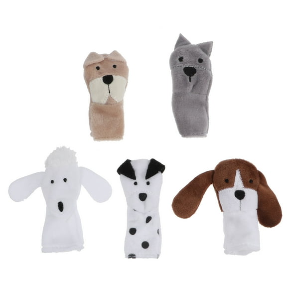 Guangmc 5pcs Plush Finger Puppet Dogs for Kids, Autistic Children, Family - Educational
