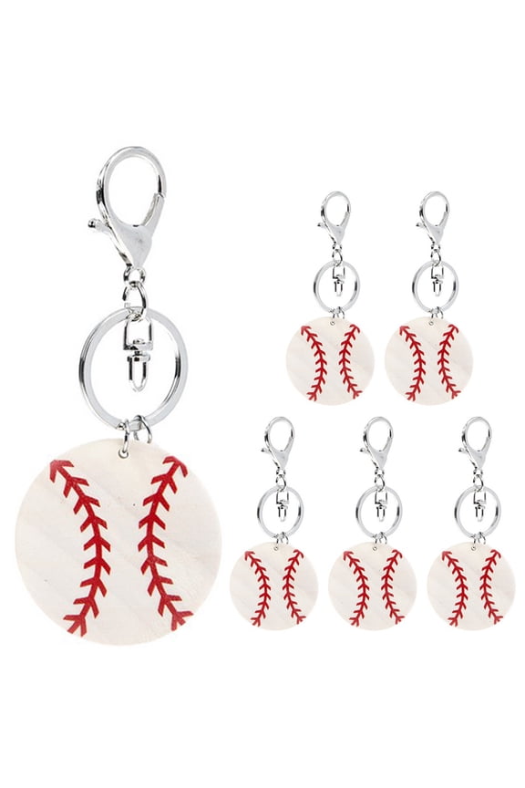 6 Mini Baseball Keychains for Boys Sports Theme Favors