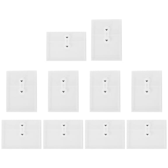 Guangmc A6 Clear Plastic Envelopes with Button Tie Closure (10pcs)