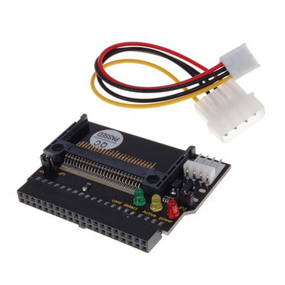 Guangmc Black IDE to CF Compact Flash Female Plug-in Adapter with Indicator Light