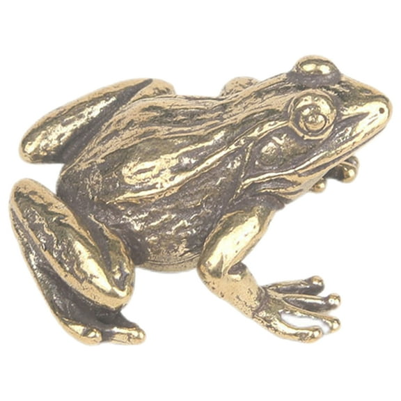 Guangmc Brass Frog Figurine Feng Shui Tea Pet Lucky Animal Ornament