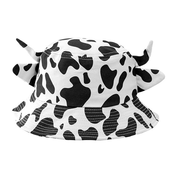Guangmc Cow Bucket Hat Outdoor Sun Protection Wide White Packable Boonie Hat for Men