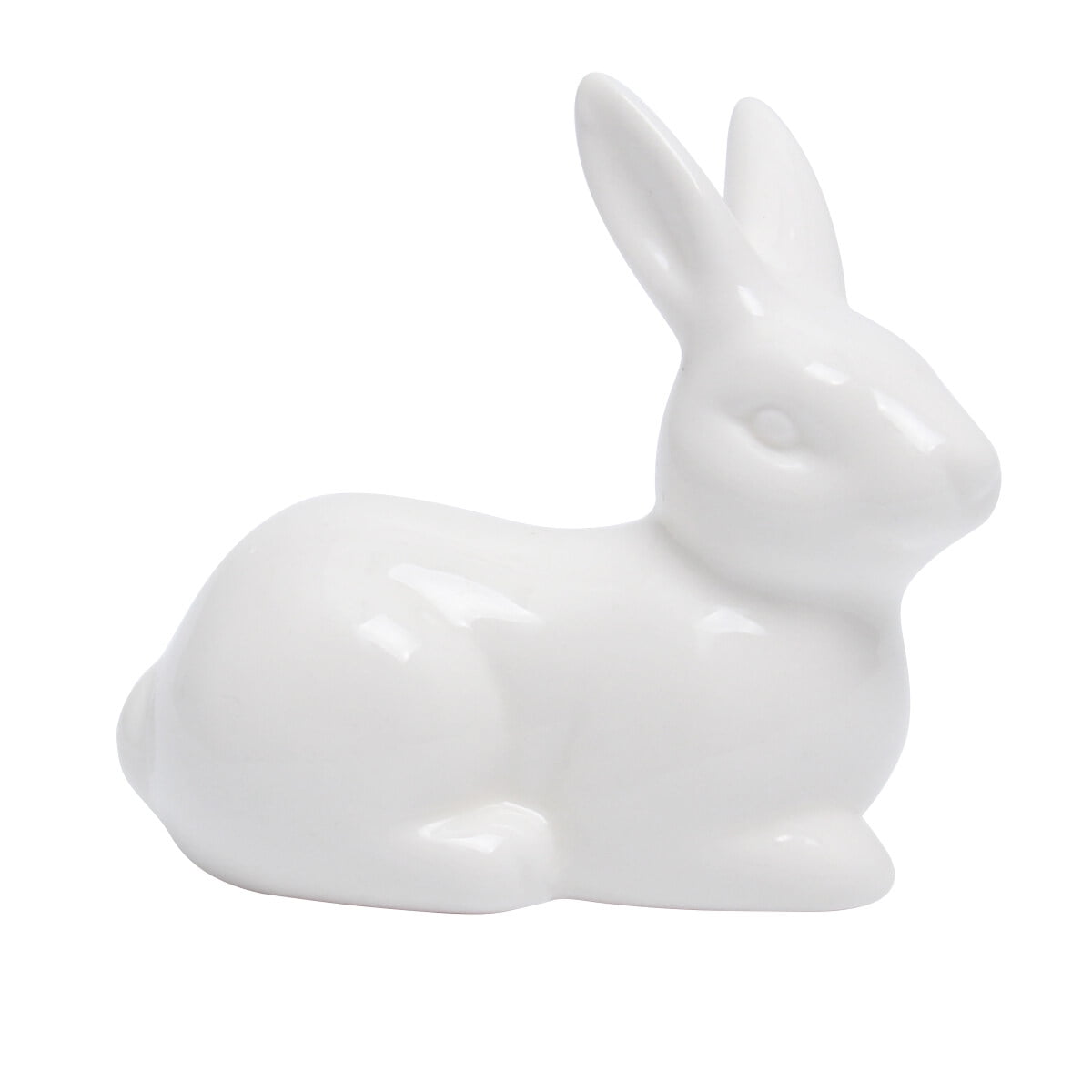 Ceramic Rabbit Key Tray & Trinket Dish - 7x7.3 Inch Silver Bunny Statue For Entryway, Desk, Or Dresser