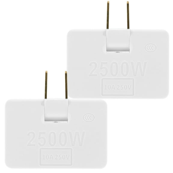 Guangmc Flat Outlet Adapter Multi Plug Extender 2-prong 3 Outlet White (2pcs)