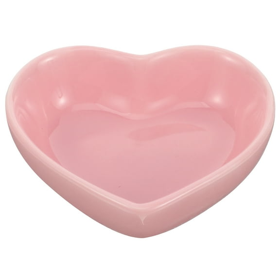 Guangmc Heart Shaped Ceramic Serving Bowl Pink
