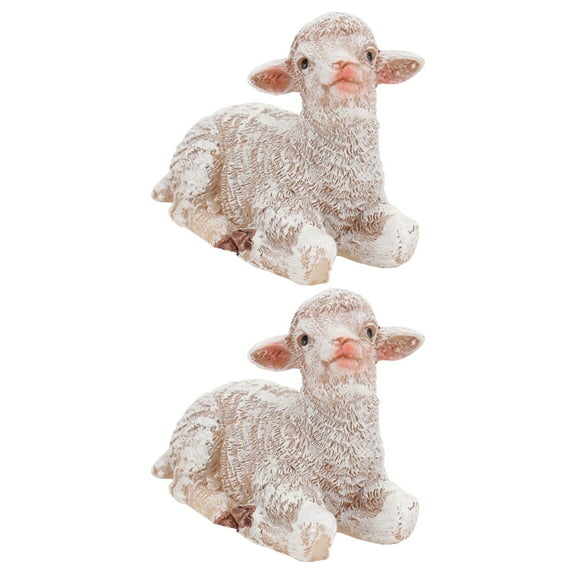 Guangmc Mini Sheep Figurine Garden Fairy Ornament Landscape DIY Decor